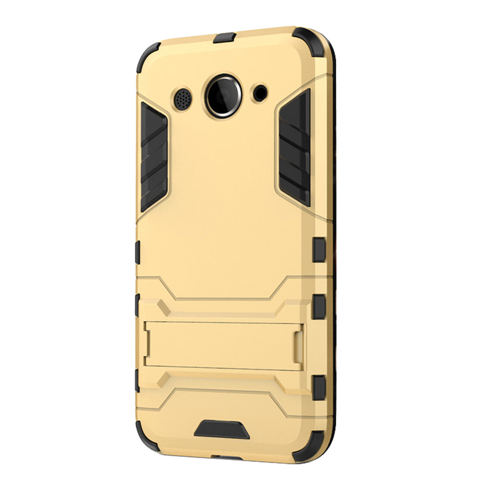 Case for Huawei Y3 2017 with Stand Back Cover Solid Colored Hard PC Material