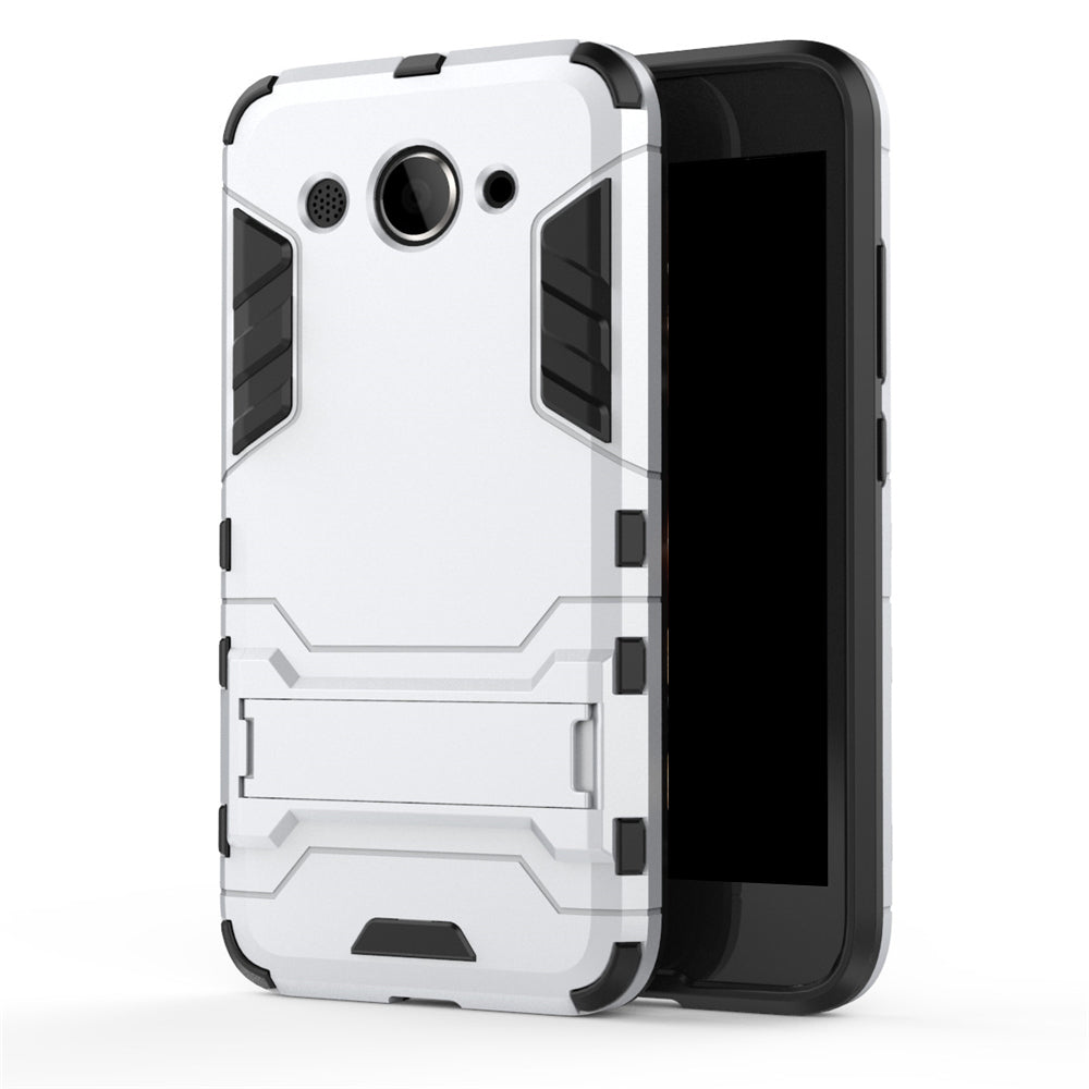 Case for Huawei Y3 2017 with Stand Back Cover Solid Colored Hard PC Material