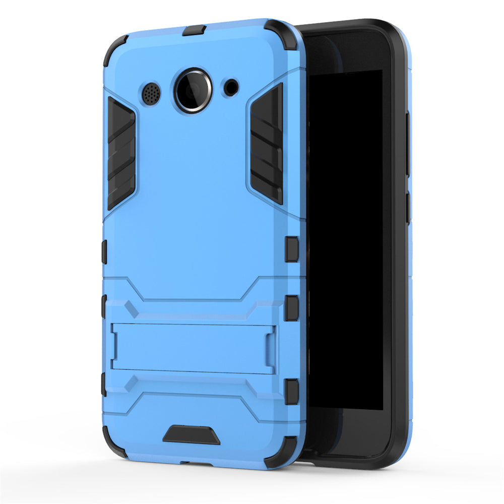 Case for Huawei Y3 2017 with Stand Back Cover Solid Colored Hard PC Material