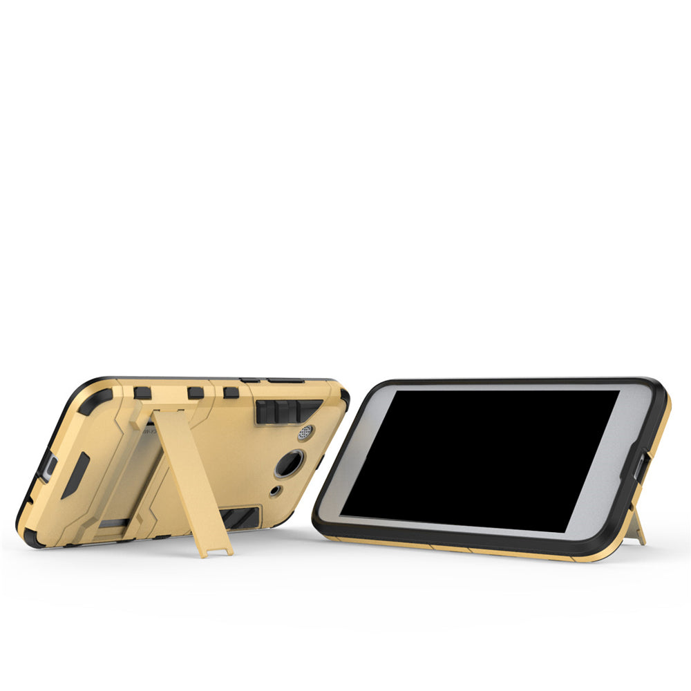 Case for Huawei Y3 2017 with Stand Back Cover Solid Colored Hard PC Material