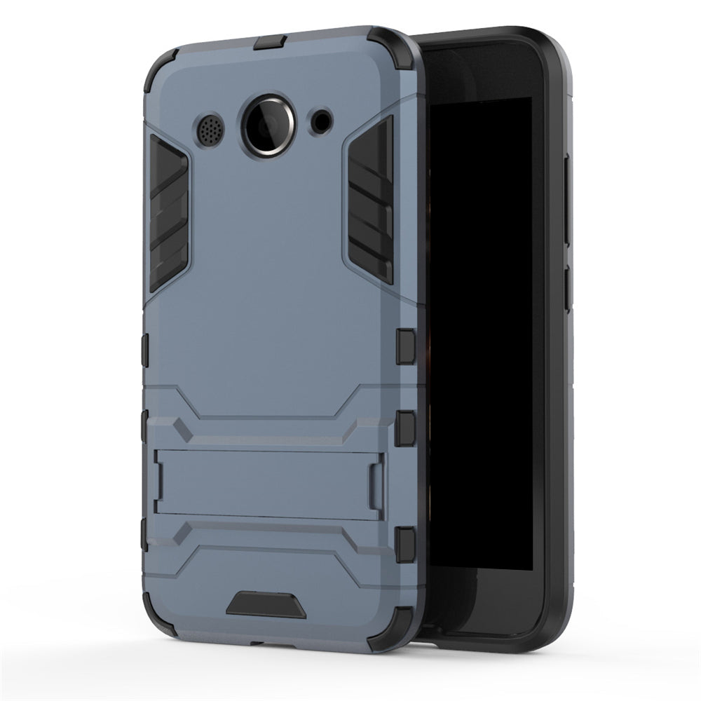 Case for Huawei Y3 2017 with Stand Back Cover Solid Colored Hard PC Material