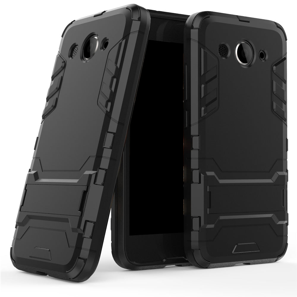 Case for Huawei Y3 2017 with Stand Back Cover Solid Colored Hard PC Material