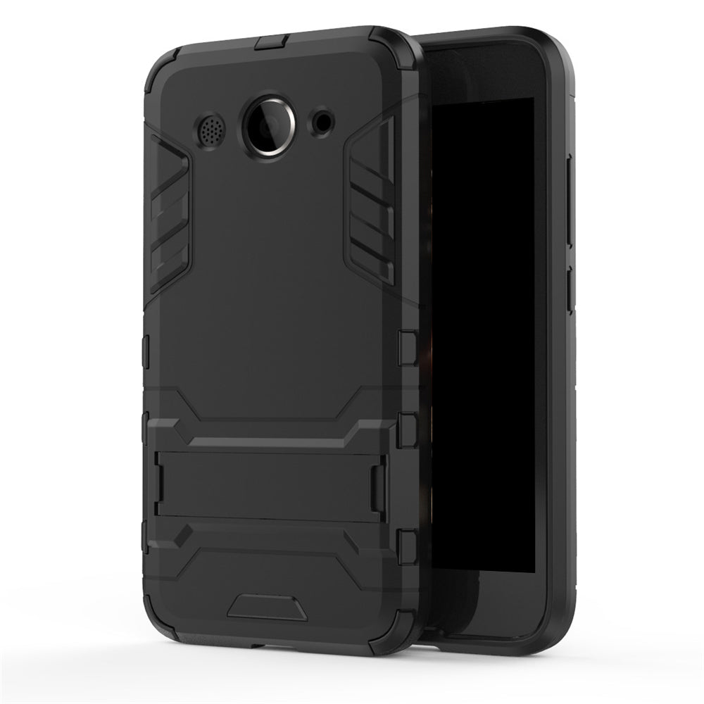 Case for Huawei Y3 2017 with Stand Back Cover Solid Colored Hard PC Material