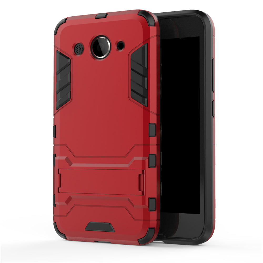 Case for Huawei Y3 2017 with Stand Back Cover Solid Colored Hard PC Material