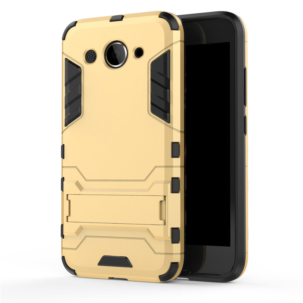 Case for Huawei Y3 2017 with Stand Back Cover Solid Colored Hard PC Material