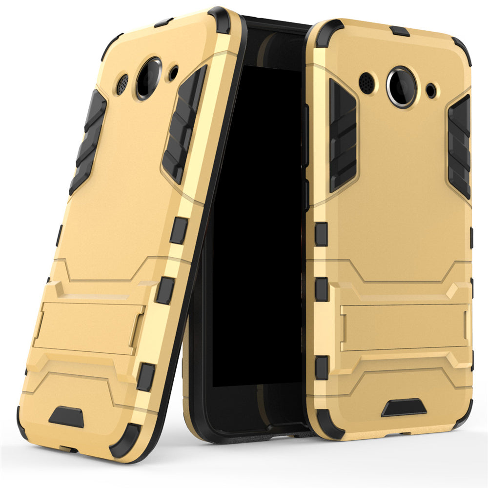 Case for Huawei Y3 2017 with Stand Back Cover Solid Colored Hard PC Material