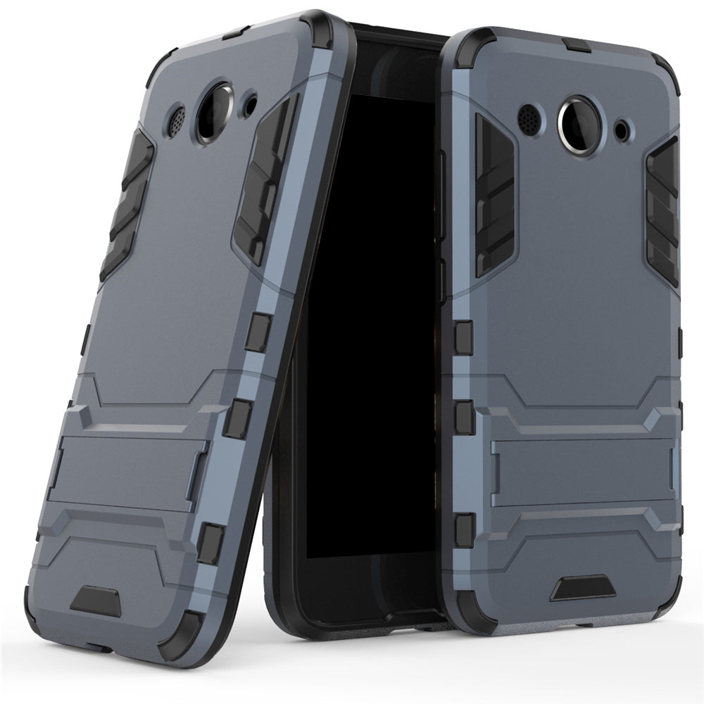 Case for Huawei Y3 2017 with Stand Back Cover Solid Colored Hard PC Material