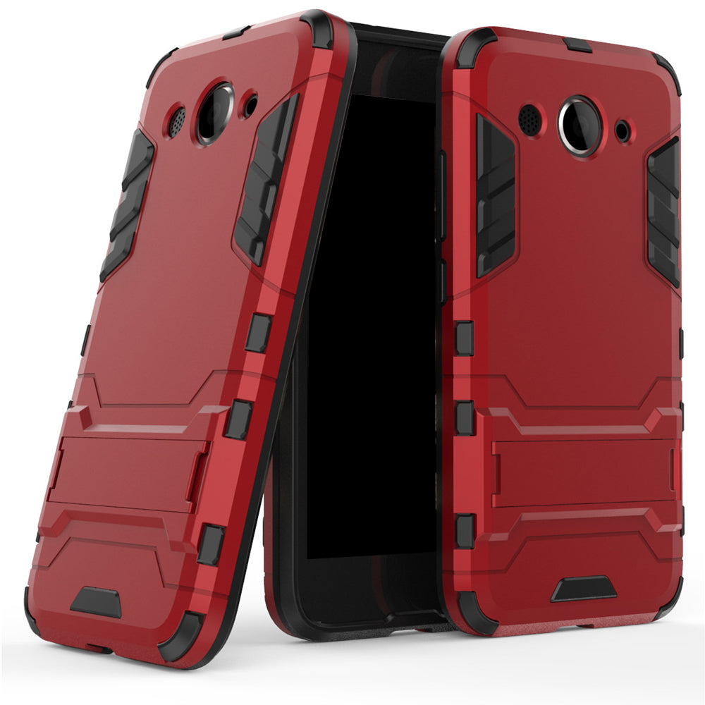 Case for Huawei Y3 2017 with Stand Back Cover Solid Colored Hard PC Material