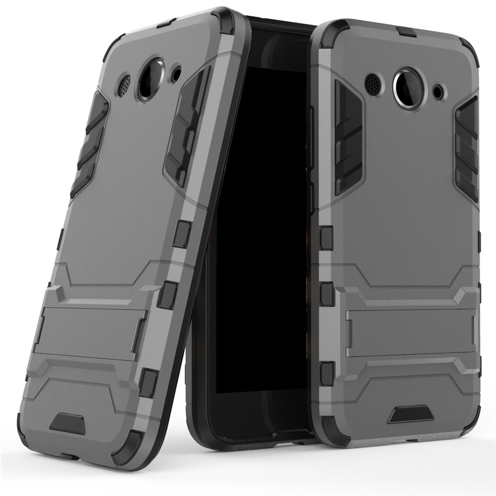 Case for Huawei Y3 2017 with Stand Back Cover Solid Colored Hard PC Material