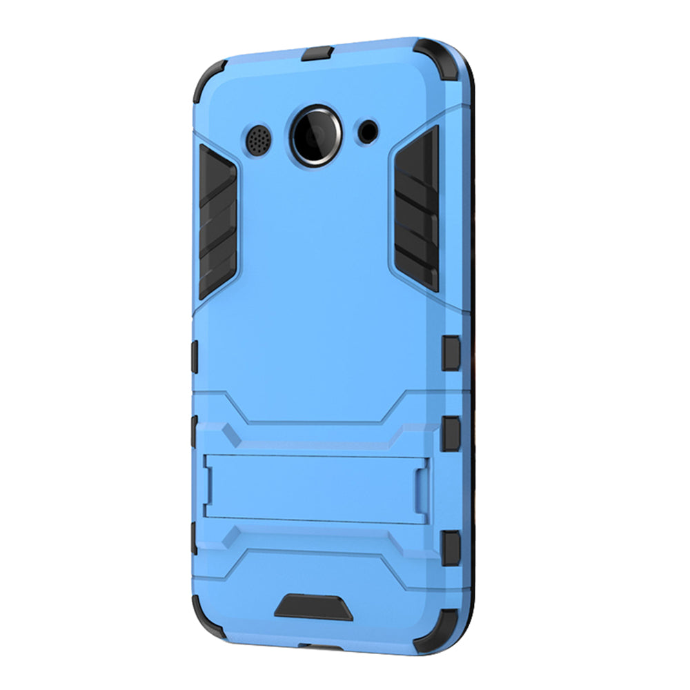 Case for Huawei Y3 2017 with Stand Back Cover Solid Colored Hard PC Material