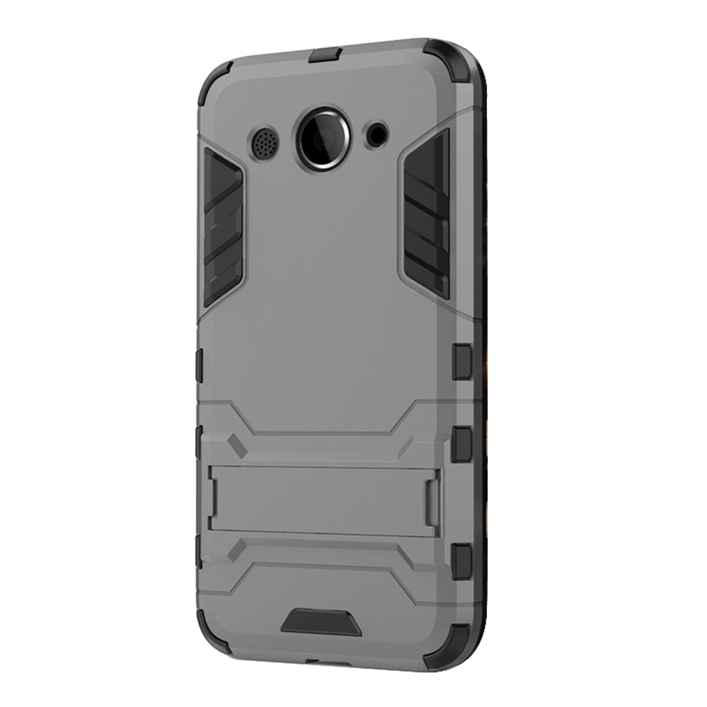 Case for Huawei Y3 2017 with Stand Back Cover Solid Colored Hard PC Material