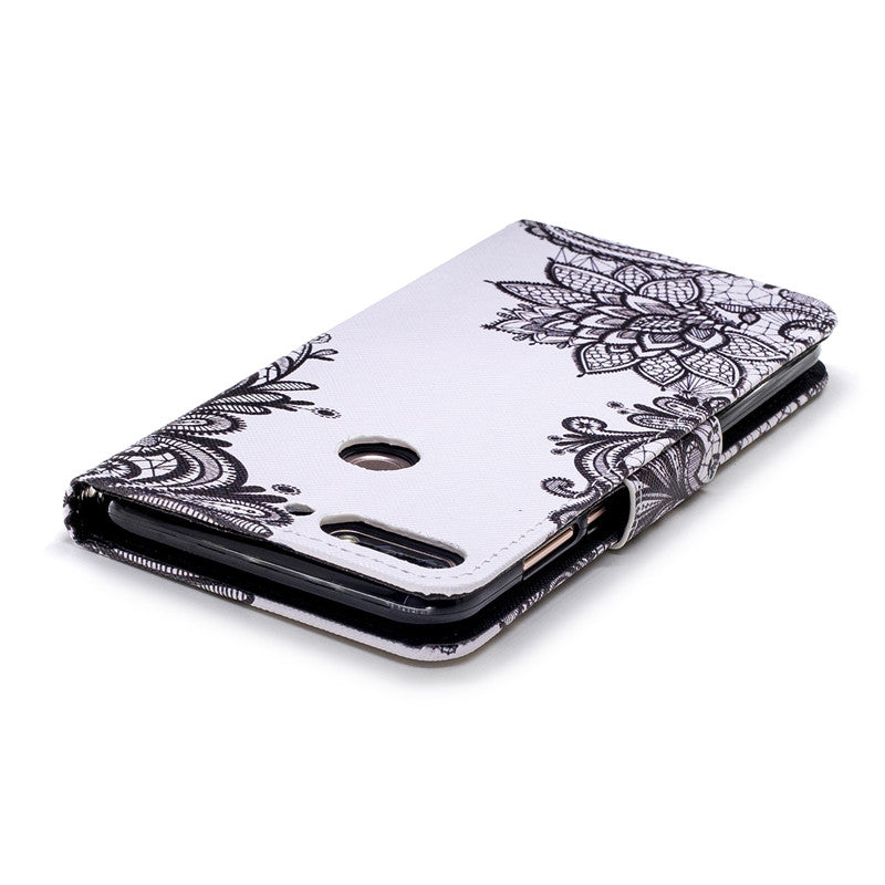 Painted Leather Case For Huawei Honor 7c Anti-drop Breathable