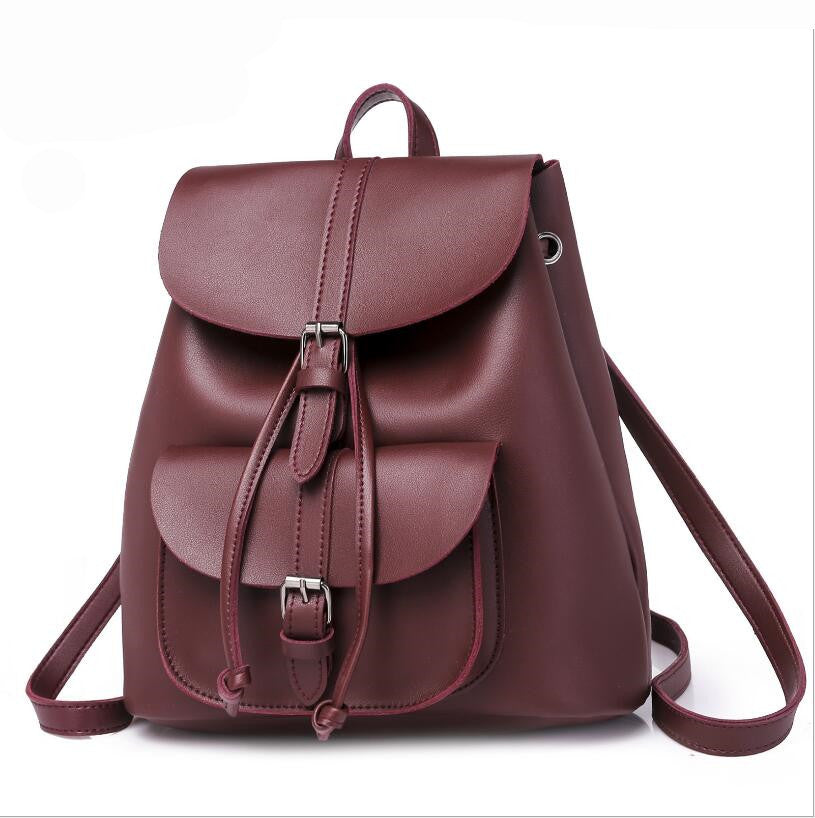 New retro handbags fashion pu women's backpack leisure travel shoulder bag Mochila