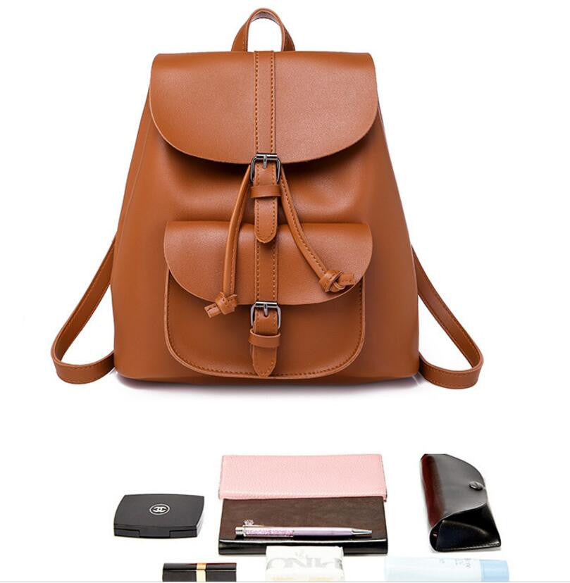 New retro handbags fashion pu women's backpack leisure travel shoulder bag Mochila