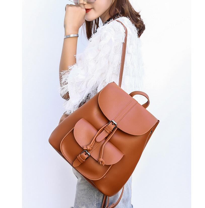 New retro handbags fashion pu women's backpack leisure travel shoulder bag Mochila