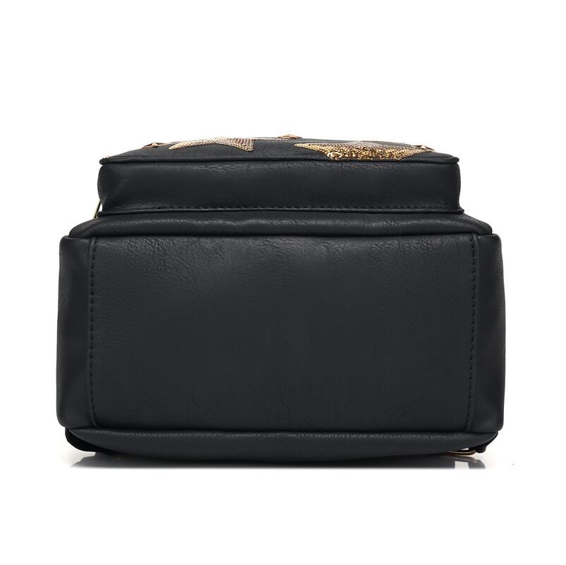 2018 new ladies shoulder bag embroidered five-pointed star PU shoulder bag travel sports outdoor backpack Mochila