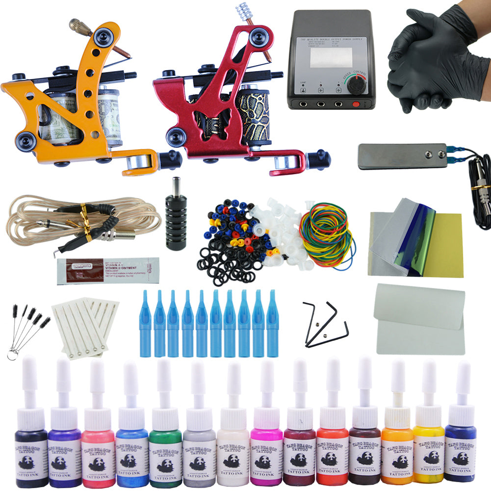 New Tattoo Power Supply Tattoo Inks Set Pigment Tattooing Supplies Kit for Beginners Tattoo Kit Set