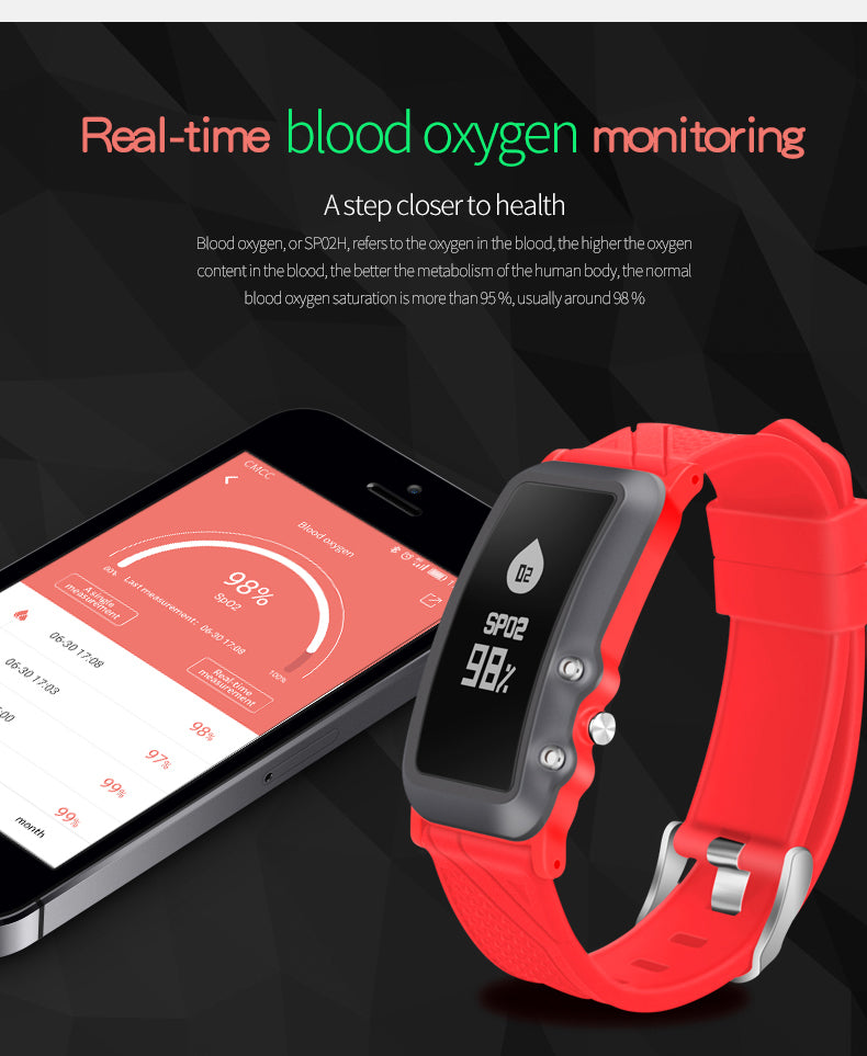 Fitness Smart Bracelet SmartBand Sport WristBand Watch Heart Rate Blood Pressure Monitor Waterproof for IOS Android