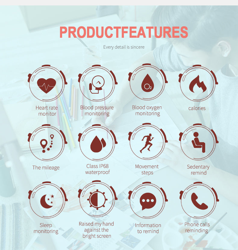 Fitness Smart Bracelet SmartBand Sport WristBand Watch Heart Rate Blood Pressure Monitor Waterproof for IOS Android