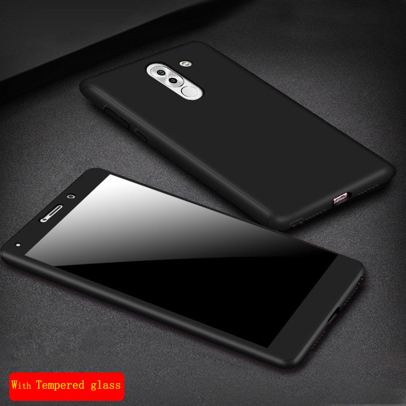 For Huawei Honor6X/GR5 2017/Mate 9 Lite Case Ultra Thin Hard PC Matte 360 Degree Full Case Cover with Tempered glass