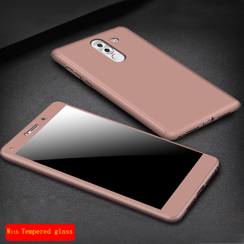 For Huawei Honor6X/GR5 2017/Mate 9 Lite Case Ultra Thin Hard PC Matte 360 Degree Full Case Cover with Tempered glass