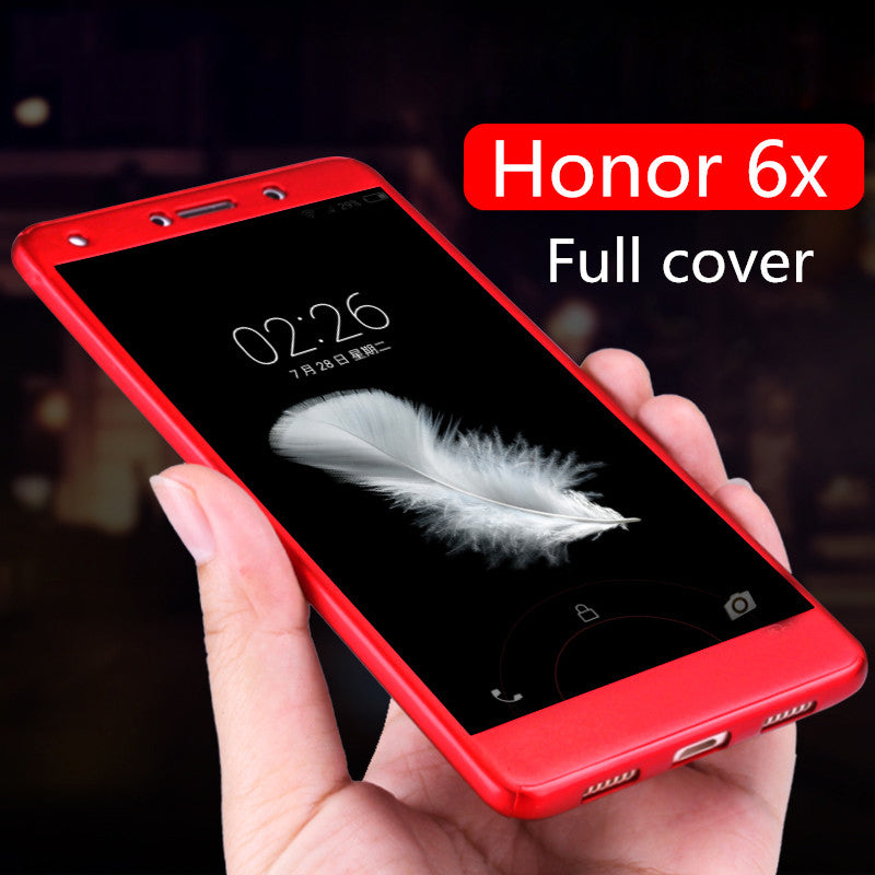 For Huawei Honor6X/GR5 2017/Mate 9 Lite Case Ultra Thin Hard PC Matte 360 Degree Full Case Cover with Tempered glass