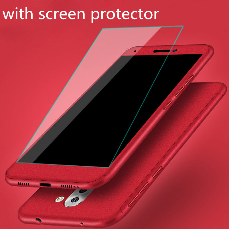 For Huawei Honor6X/GR5 2017/Mate 9 Lite Case Ultra Thin Hard PC Matte 360 Degree Full Case Cover with Tempered glass