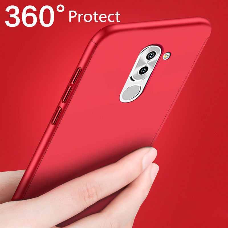For Huawei Honor6X/GR5 2017/Mate 9 Lite Case Ultra Thin Hard PC Matte 360 Degree Full Case Cover with Tempered glass