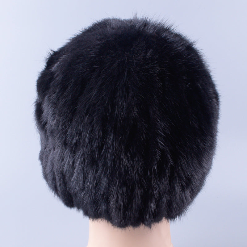 Winter hats for women knit mink fur hat floral high quality elegant woman ski beanie hats caps for girl lady LQ11271