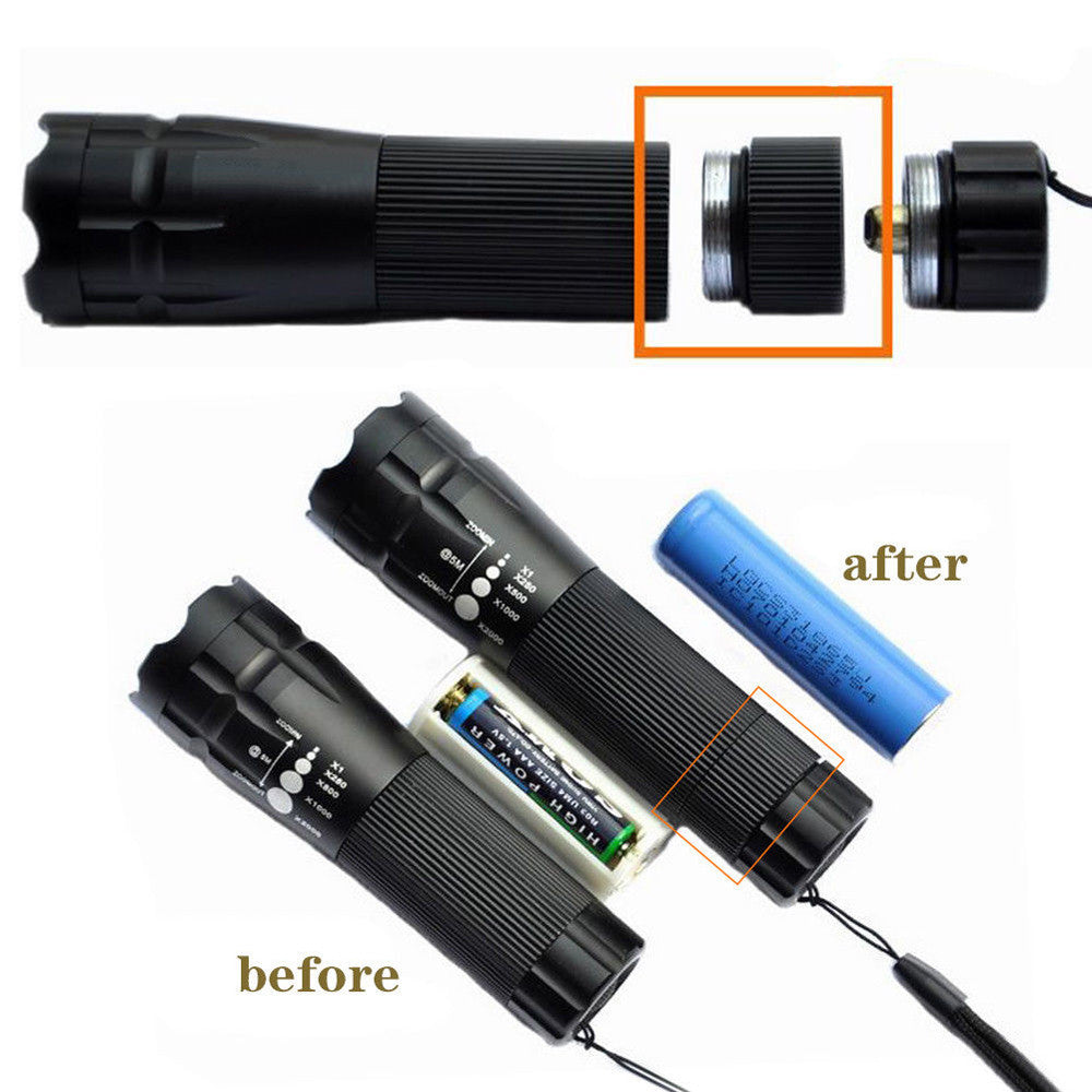 Hot Extension Tube For Flashlight Torch 18650 Battery Extended Lengthen Fitting