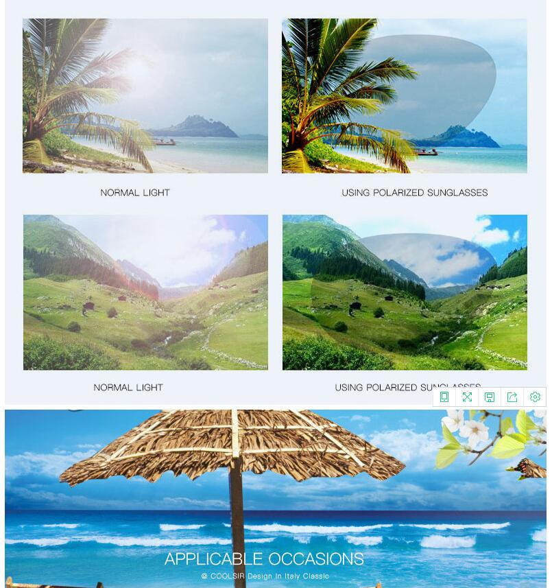 COOLSIR  Outdoor riding polarized sunglasses 8534 UV protection colorful protective sunglasses