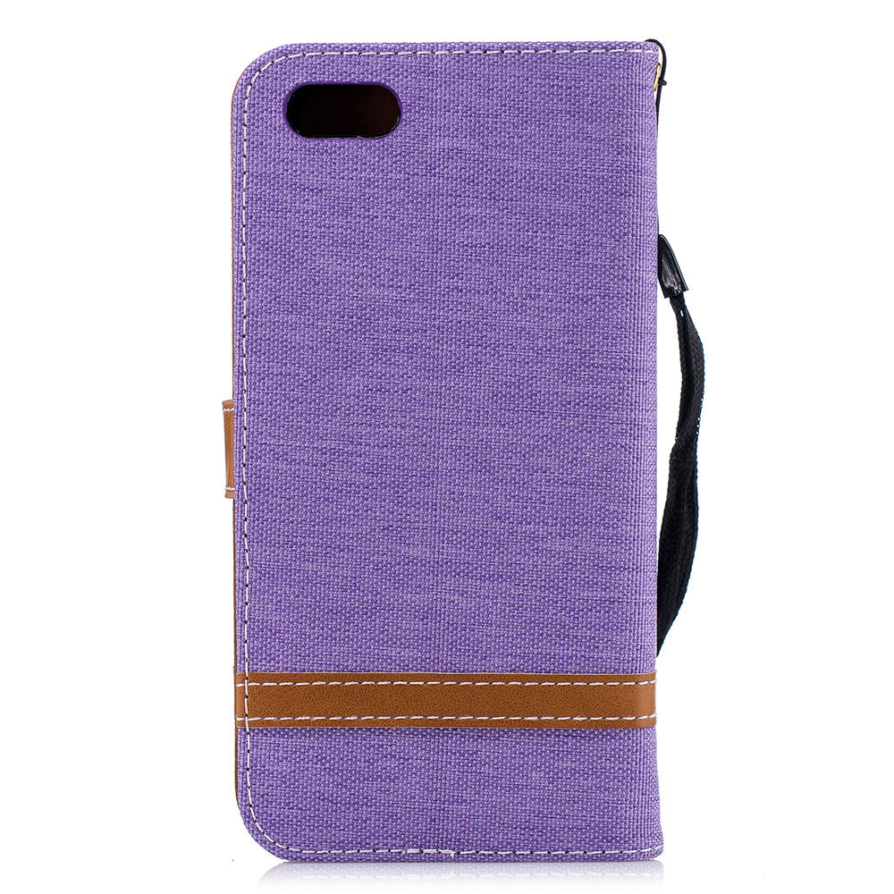 Huawei Y5 2018 Stand Case Wallet Card Slots Denim Jeans Leather Case With Stand