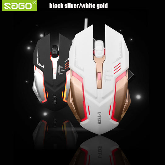 SAGO M20 Gaming Mouse USB Wired 7colors Backlit 3stages DPI Adjustable LED Game Mice Professional Game Mouse for Mouse Gamer