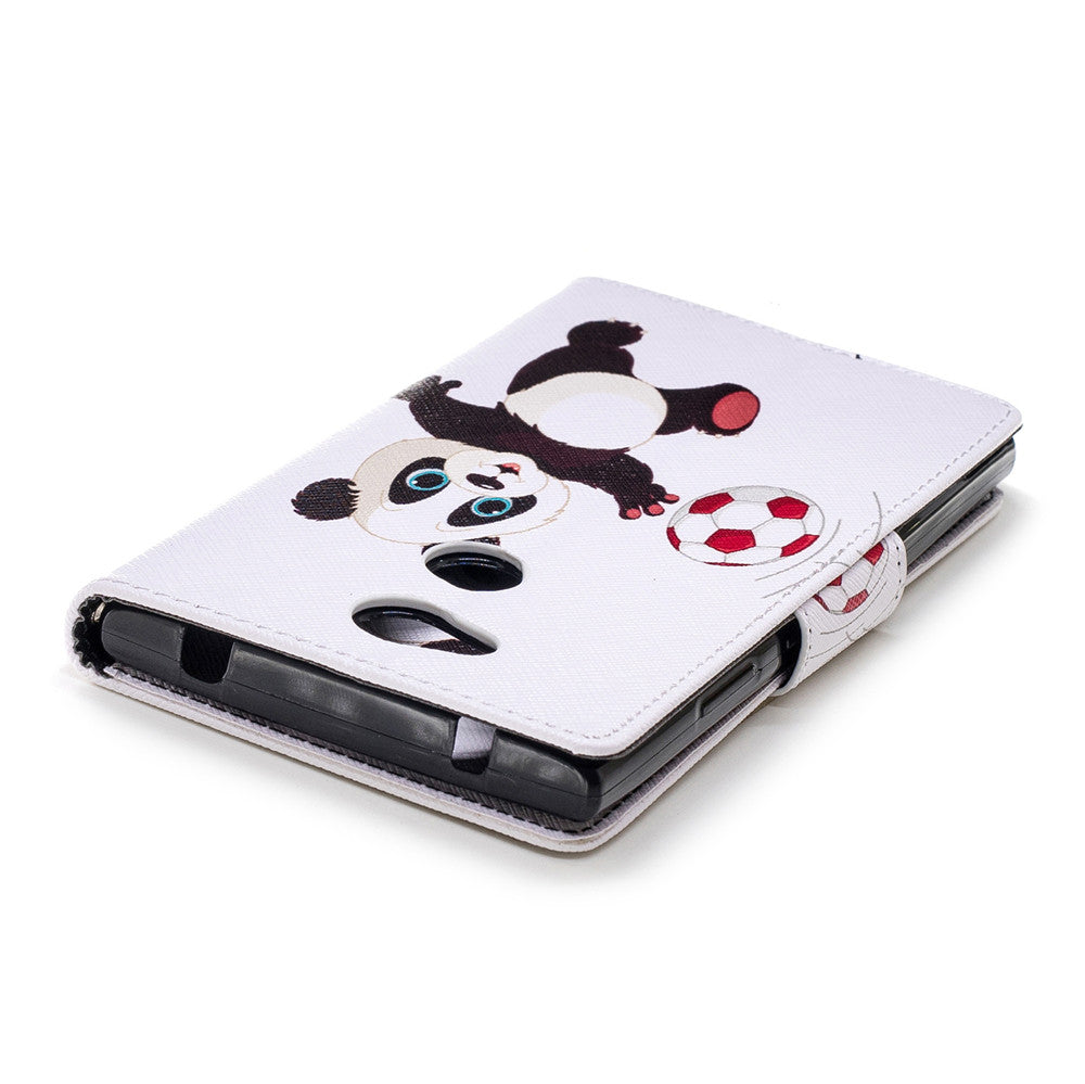 PU Leather Case For Sony Xperia L2 Fashion Colorful Wallet Painted Cover With Stand Card Slot