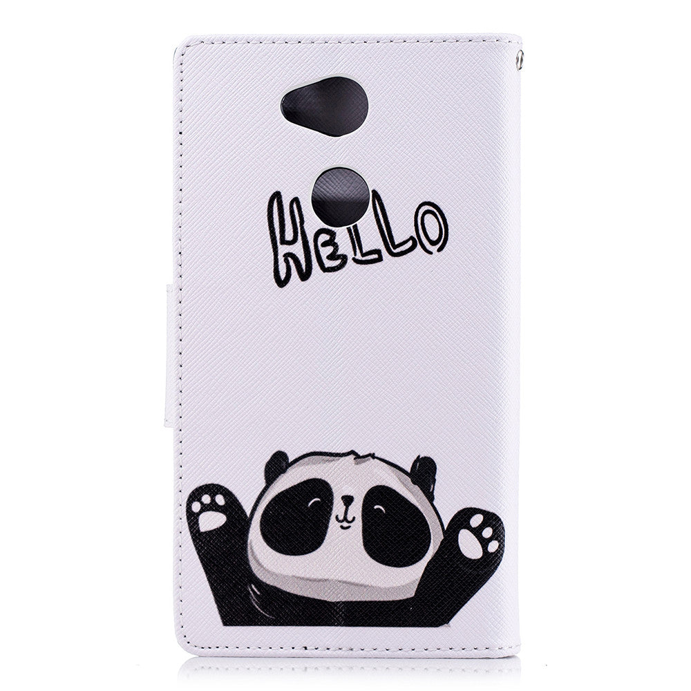 PU Leather Case For Sony Xperia L2 Fashion Colorful Wallet Painted Cover With Stand Card Slot