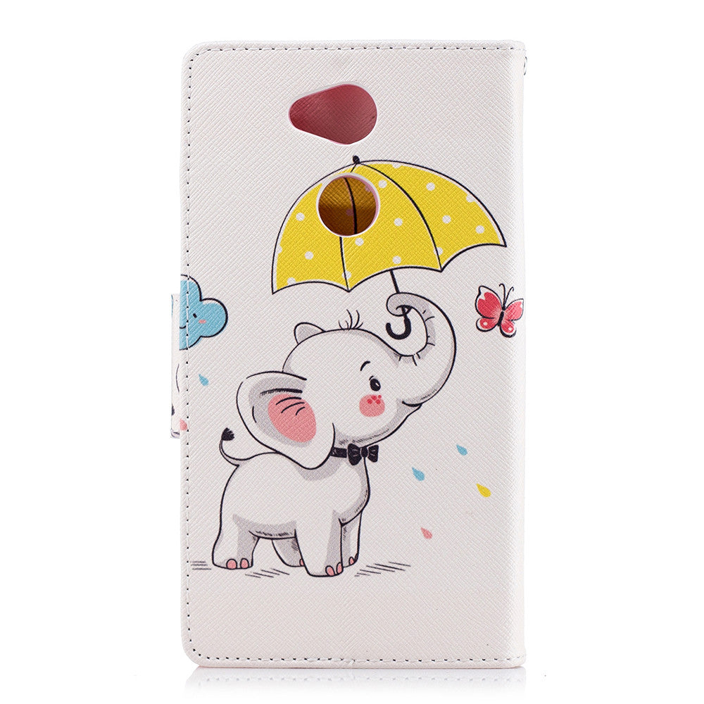 PU Leather Case For Sony Xperia L2 Fashion Colorful Wallet Painted Cover With Stand Card Slot
