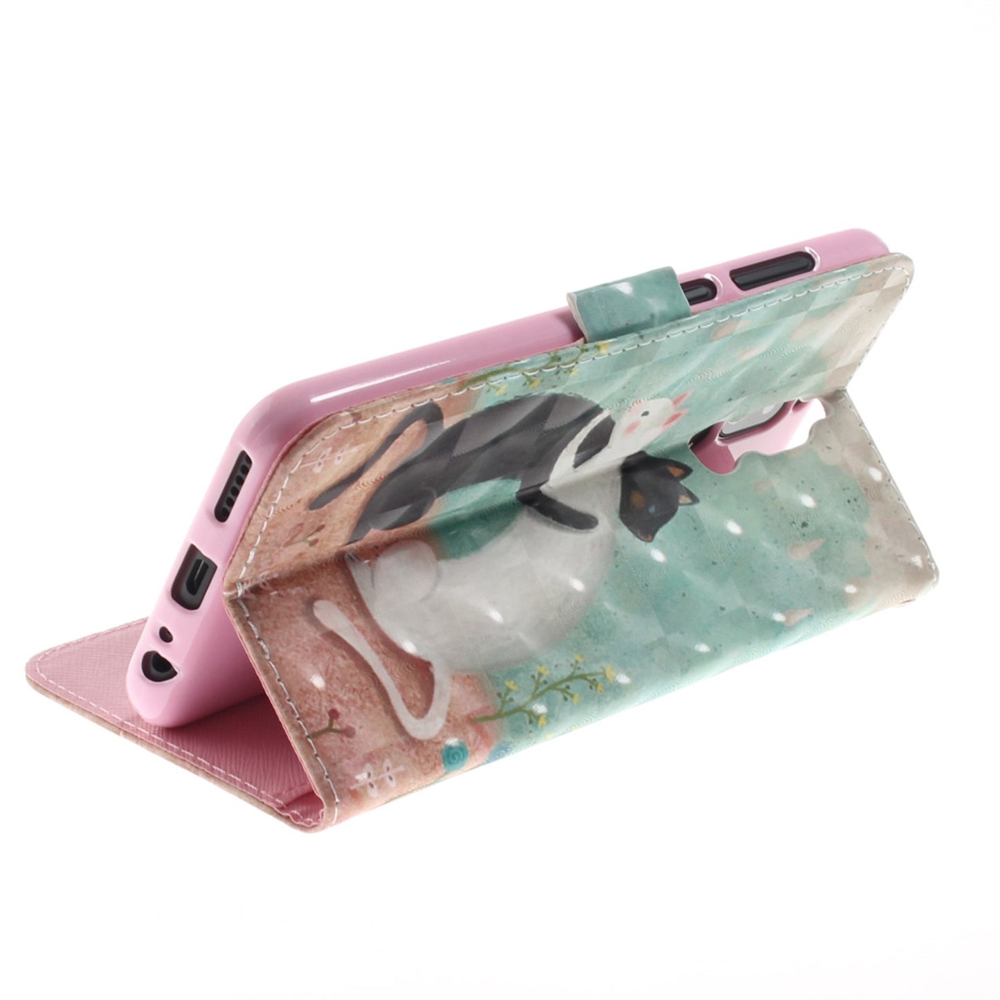 3D Painted Lanyard Leather Mobile Phone Case For huawei mate 10 lite