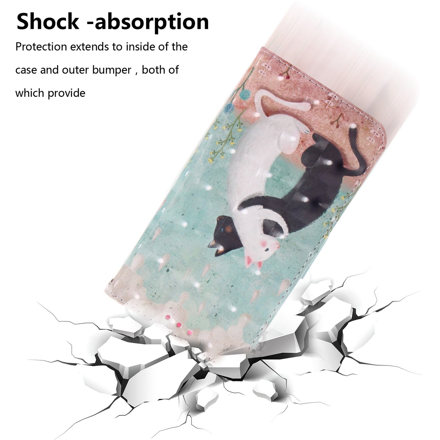 3D Painted Lanyard Leather Mobile Phone Case For huawei mate 10 lite