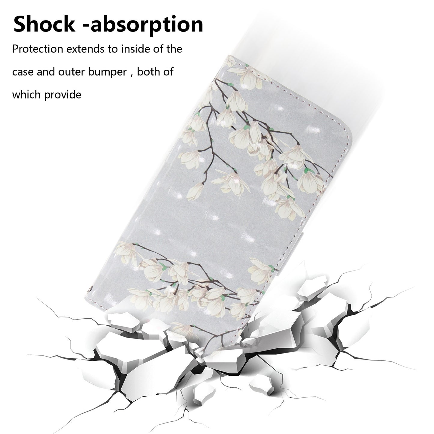 3D Painted Lanyard Leather Mobile Phone Case For MOTO E5/E5plus