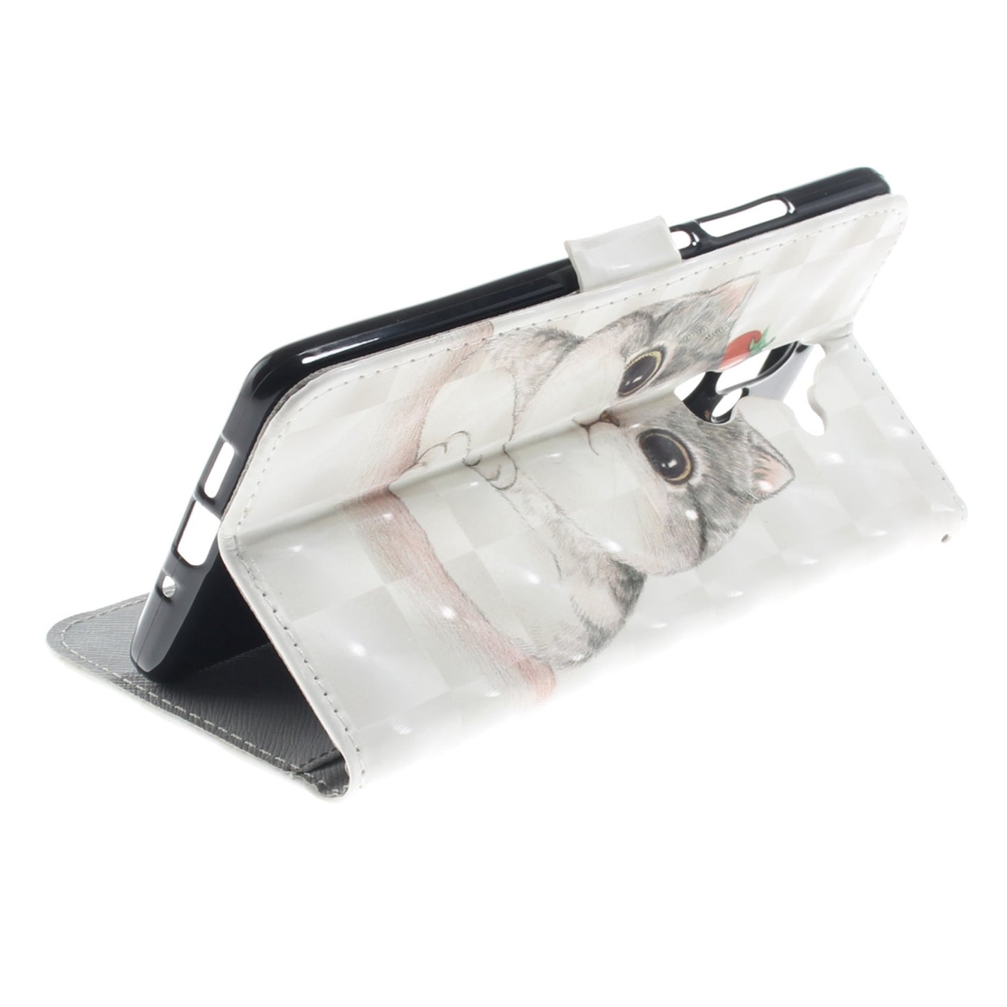 3D Painted Lanyard Leather Mobile Phone Case For NOKIA 7 Plus