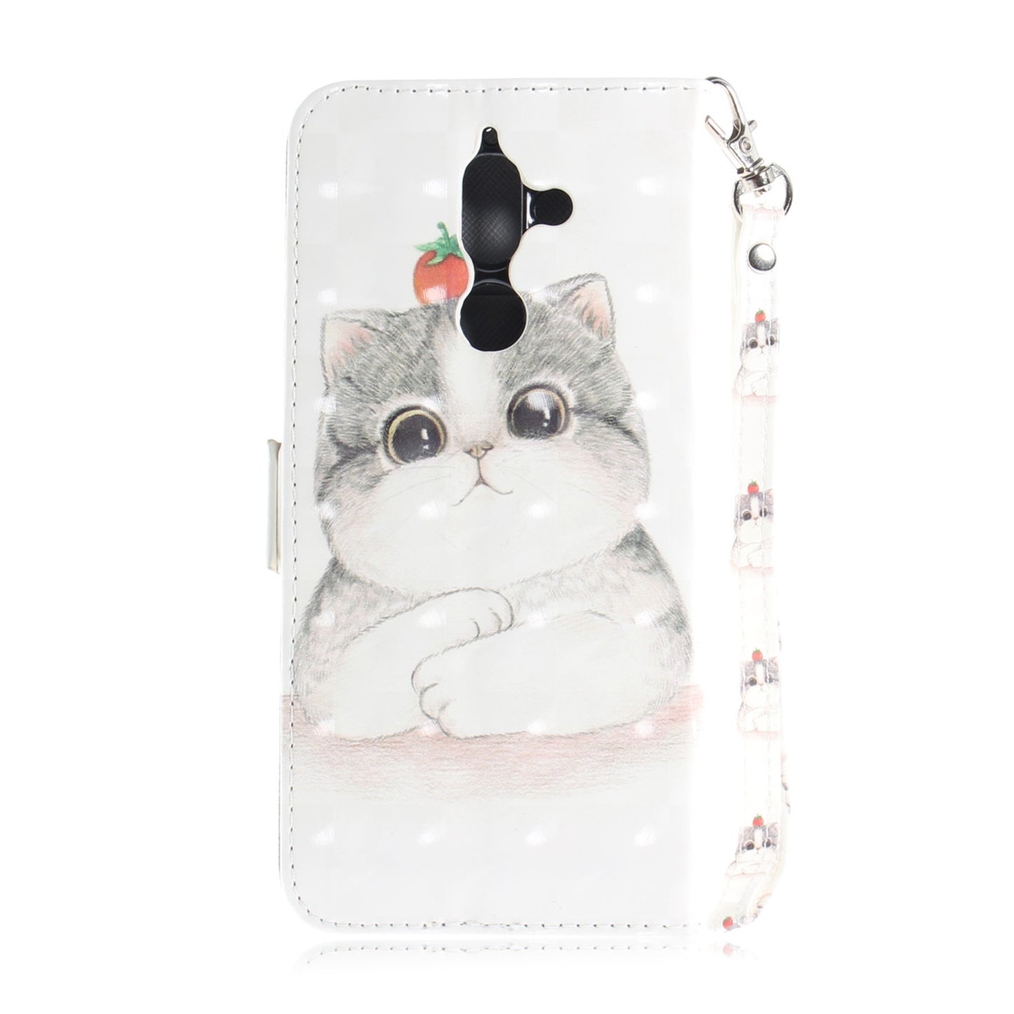 3D Painted Lanyard Leather Mobile Phone Case For NOKIA 7 Plus