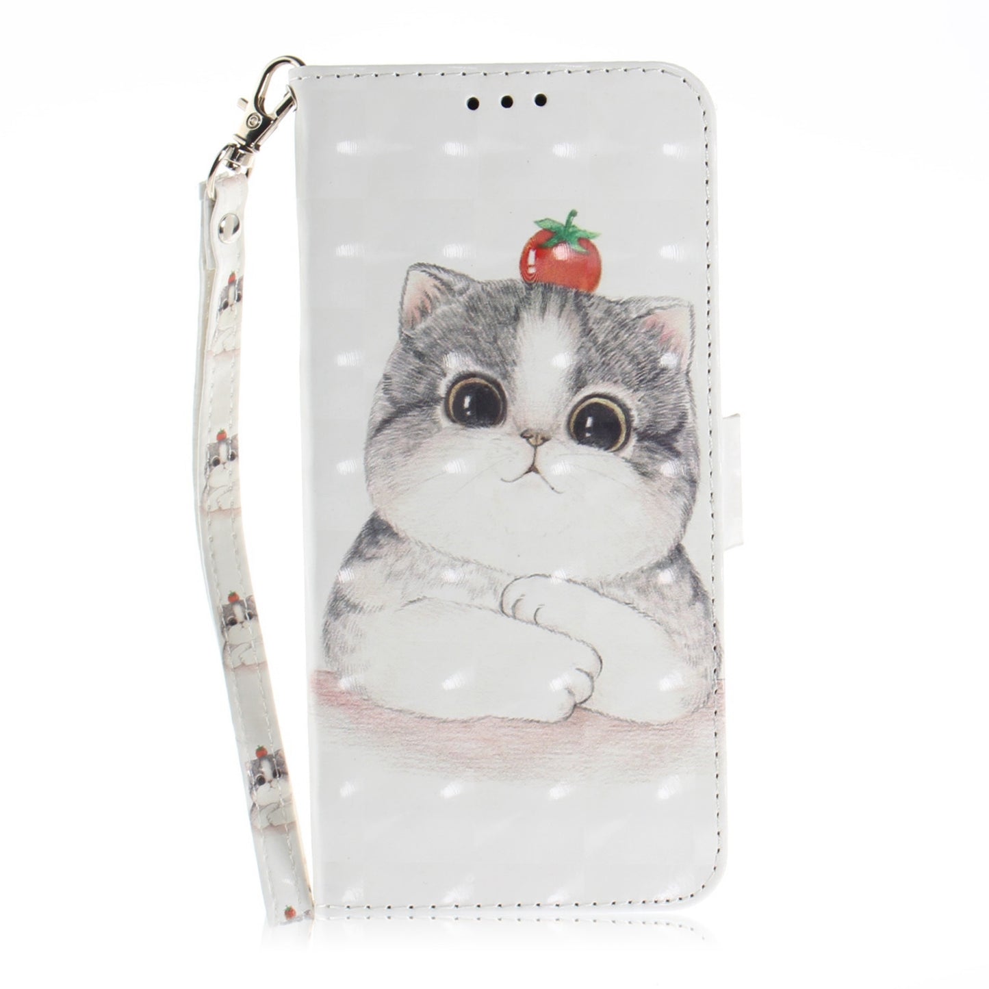 3D Painted Lanyard Leather Mobile Phone Case For NOKIA 7 Plus