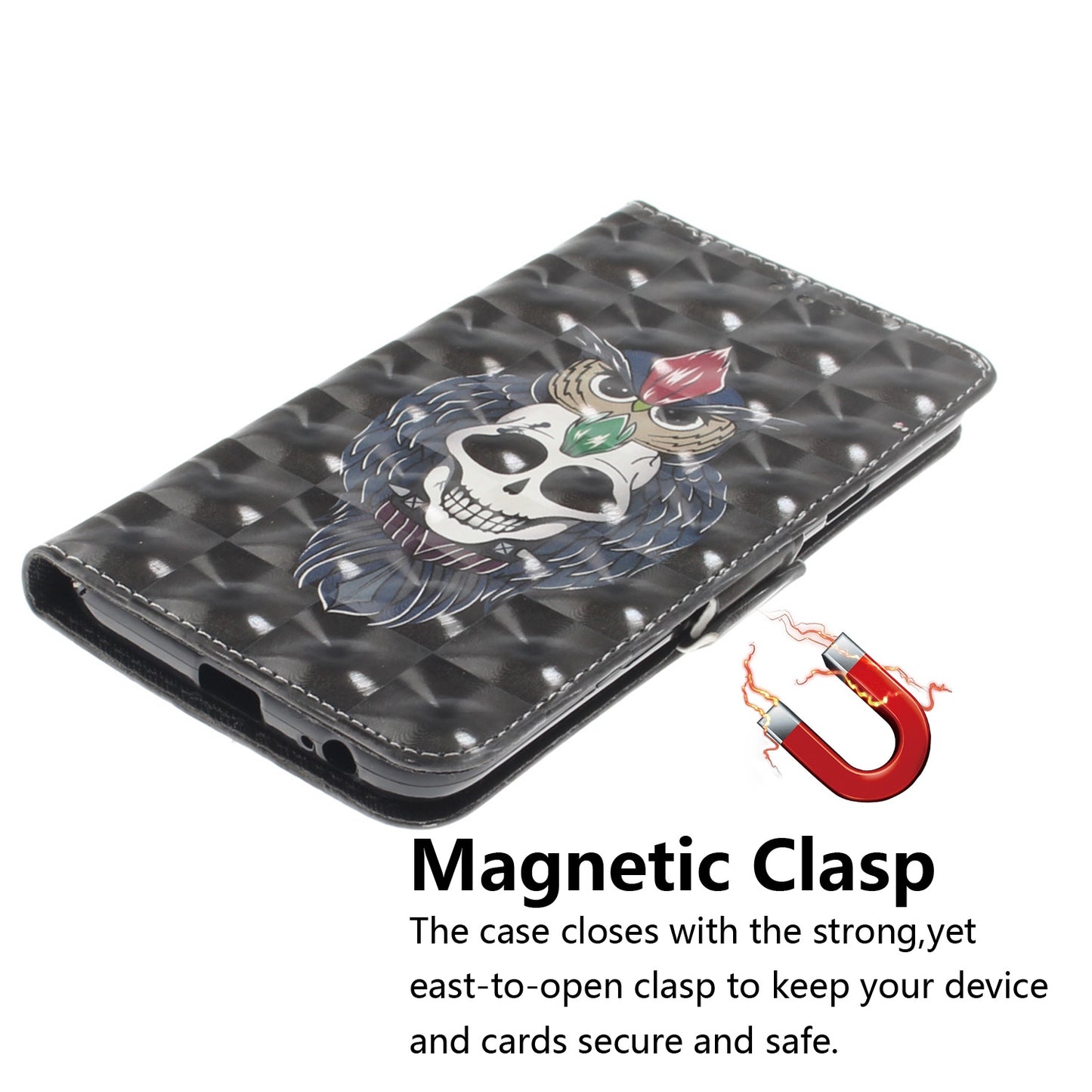 3D Painted Lanyard Leather Mobile Phone Case For Samsung J3 2018/J4/J6/J8