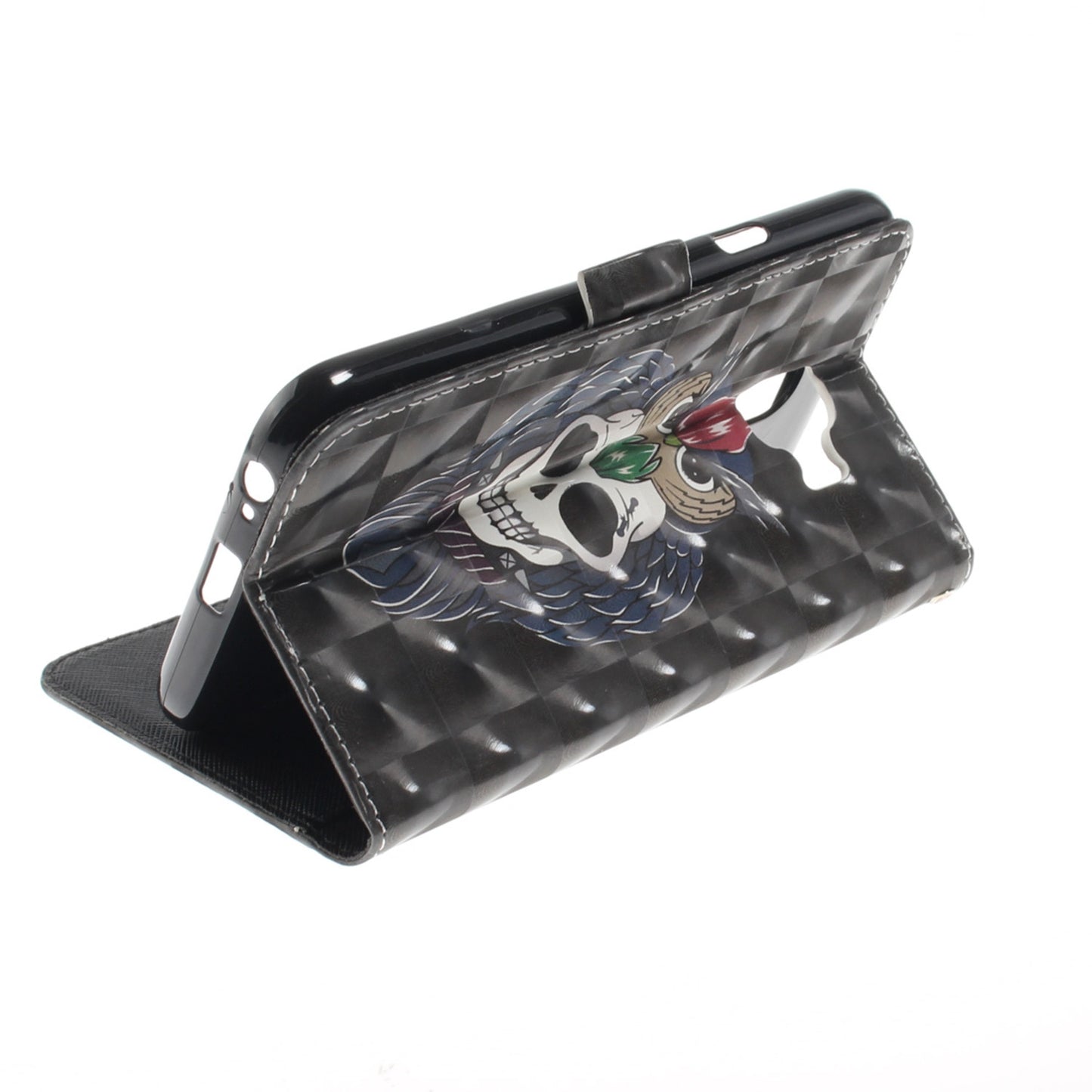 3D Painted Lanyard Leather Mobile Phone Case For Samsung J3 2018/J4/J6/J8