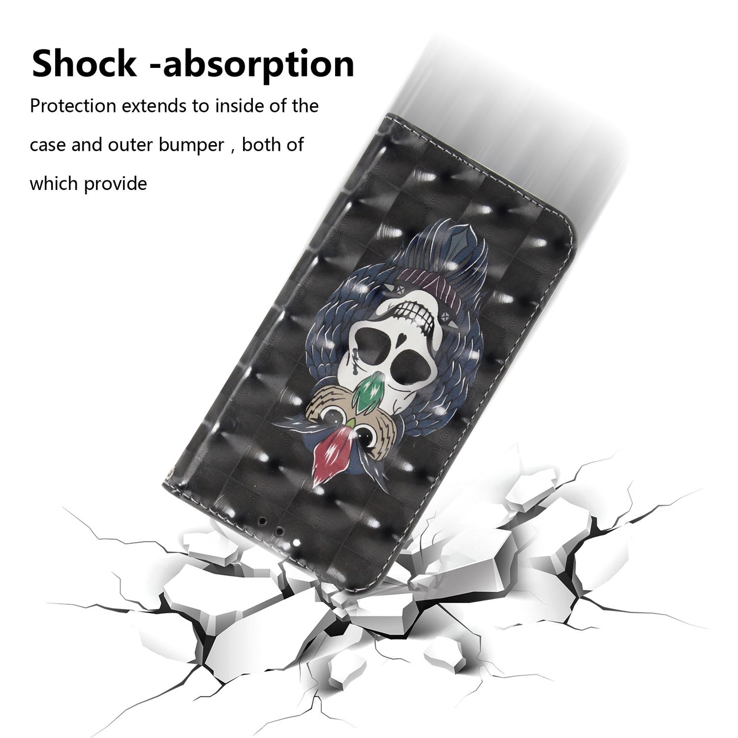 3D Painted Lanyard Leather Mobile Phone Case For Samsung J3 2018/J4/J6/J8