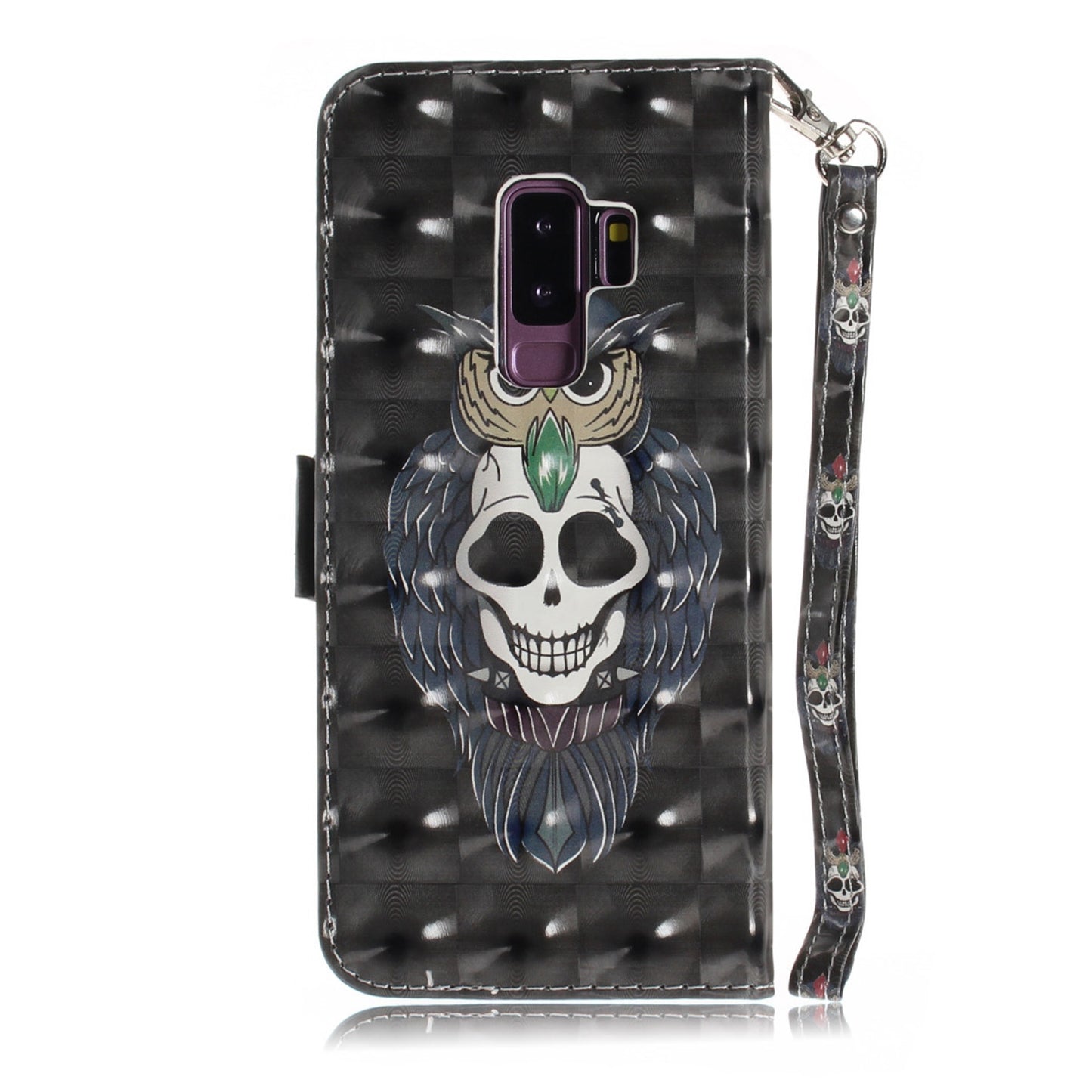 3D Painted Lanyard Leather Mobile Phone Case For Samsung s8/s8 plus/s9/s9 plus