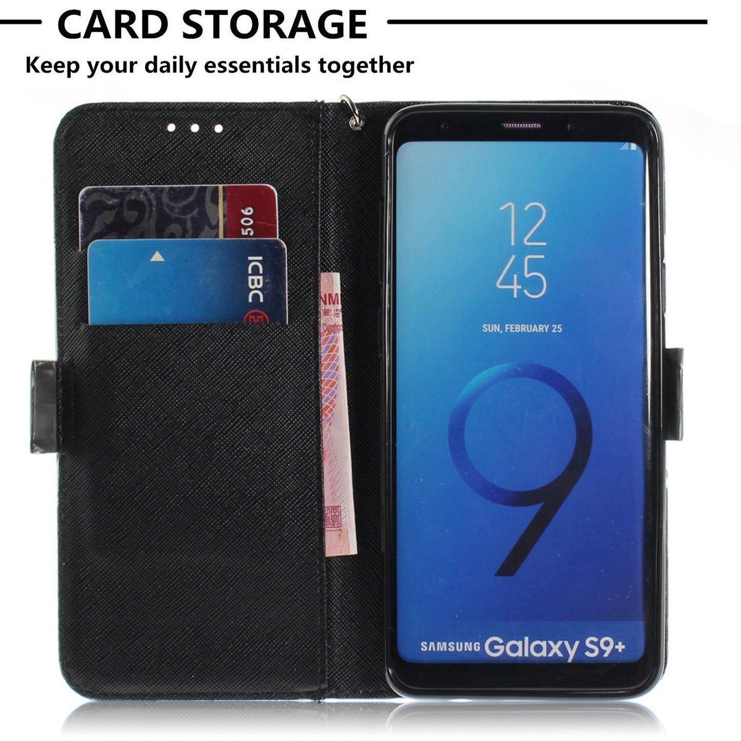 3D Painted Lanyard Leather Mobile Phone Case For Samsung s8/s8 plus/s9/s9 plus