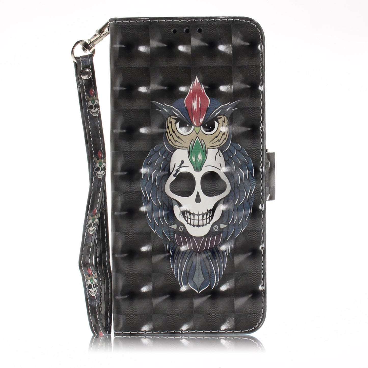 3D Painted Lanyard Leather Mobile Phone Case For Samsung s8/s8 plus/s9/s9 plus