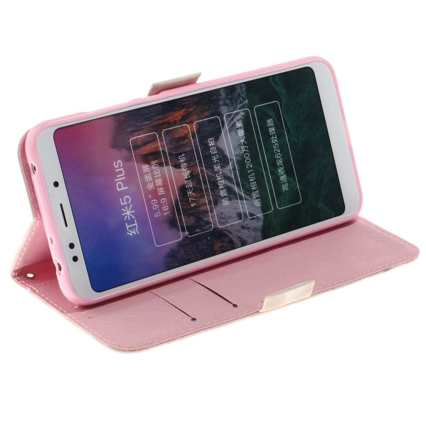 3D Painted Lanyard Leather Mobile Phone Case For redmi 5 plus