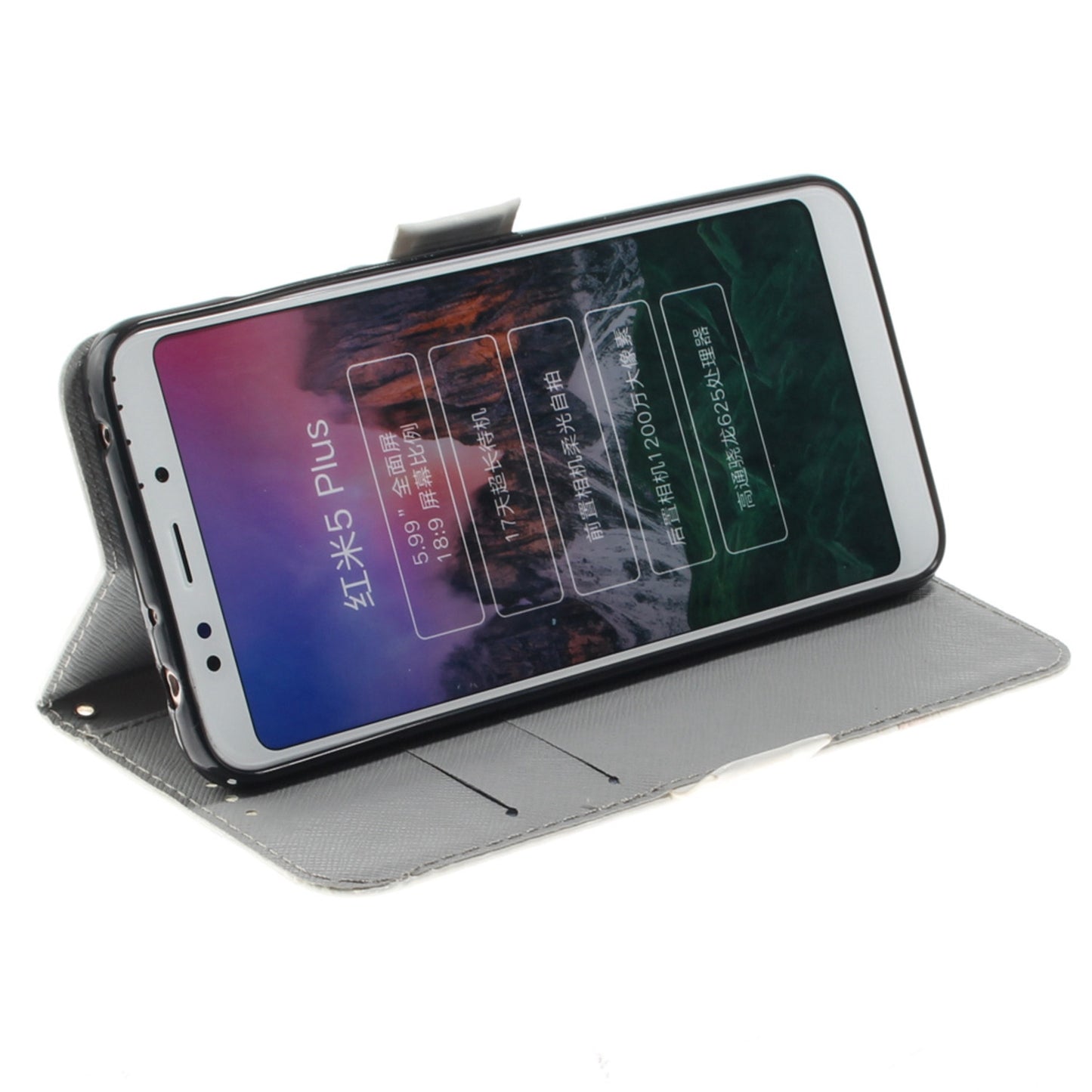 3D Painted Lanyard Leather Mobile Phone Case For redmi 5 plus